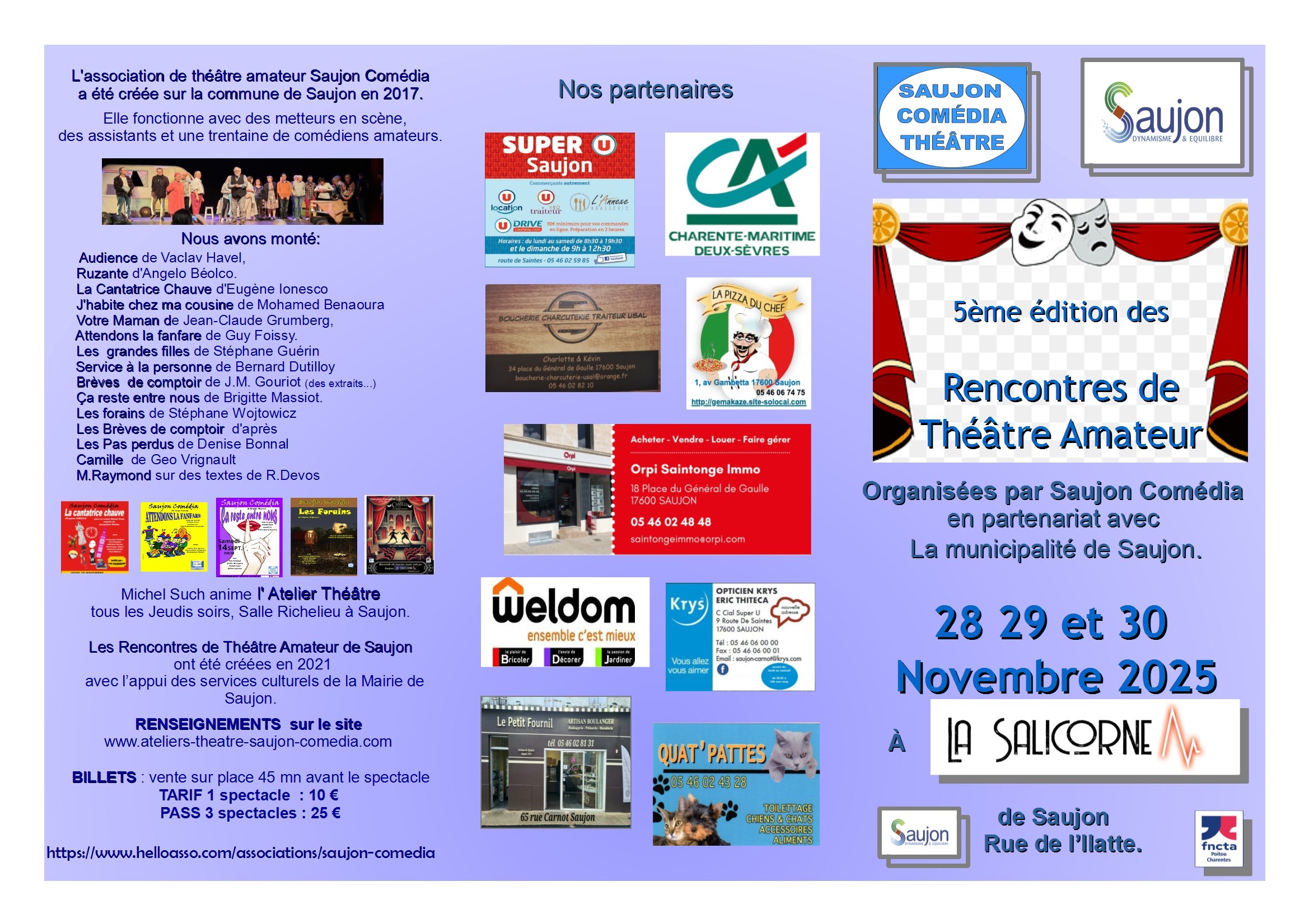 saujon comedia rencontre theatre amateur 2025 flyer